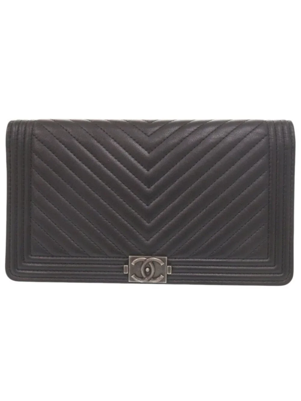 Chanel Boy CC Logo Lambskin Black Wallet